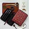 Kyoku Haku Archeology Red Zippered Pen Pouch (Fivefold)