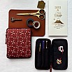 Kyoku Haku Archeology Red Zippered Pen Pouch (Fivefold)