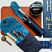 Kyoku Haku Classic Dark Blue Pen Pouch (Fourfold)