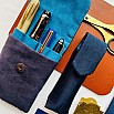 Kyoku Haku Classic Dark Blue Pen Pouch (Fourfold)