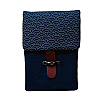 Kyoku Haku Seigaiha Dark Blue Cotton Flap Pen Pouch (Fourfold)