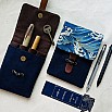 Kyoku Haku Wave Cotton Flap Pen Pouch (Fourfold)