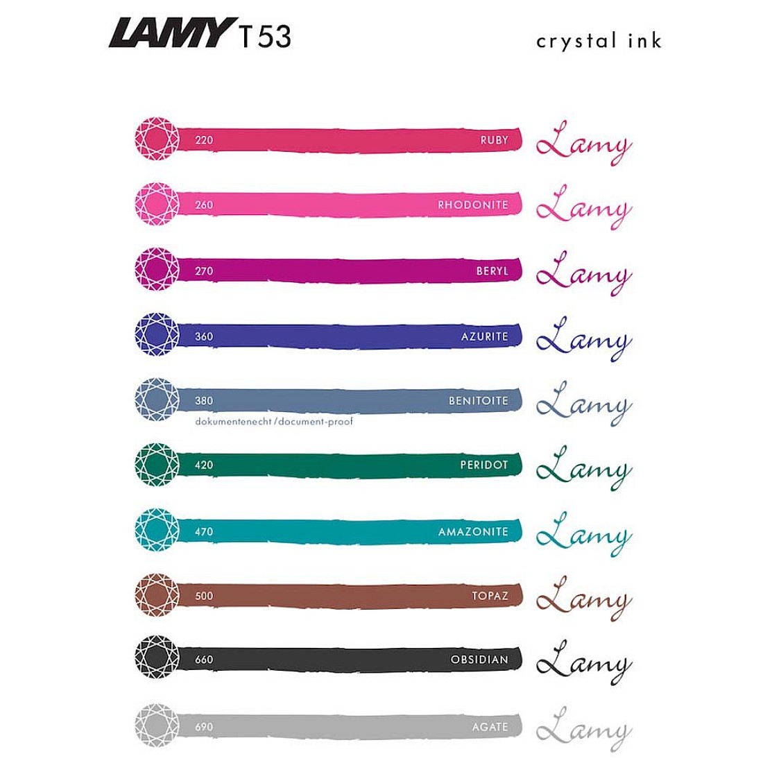 Lamy T53 Crystal - Ink (10 colors) - Inkt / Ink | Appelboom.com