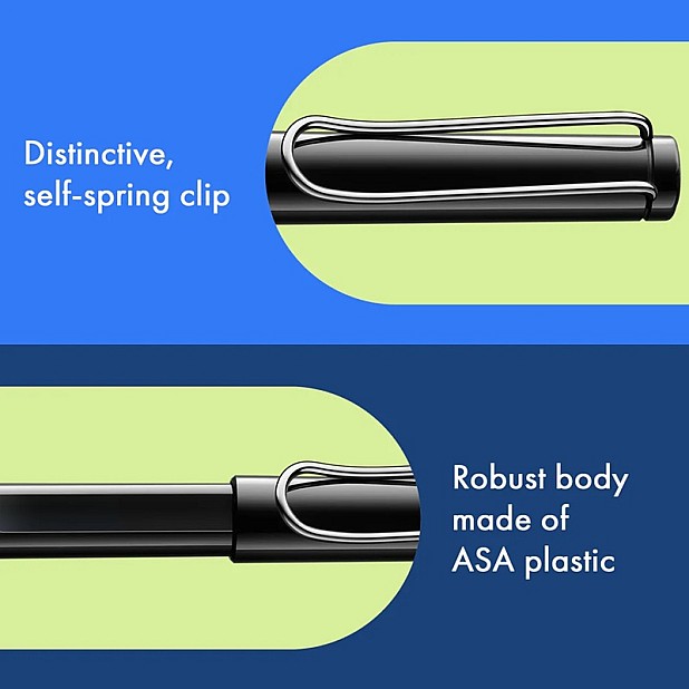 Lamy Safari Steel Black Ink Cartridge Rollerball