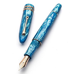 Leonardo Cigar LeonArco Mediterranean Clear Blue Authentic Celluloid RGT Fountain pen