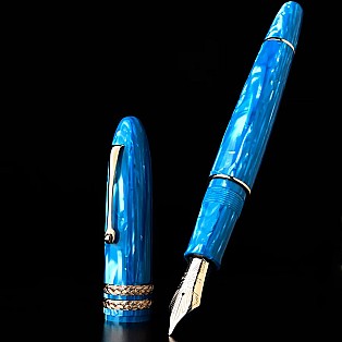 Leonardo Cigar LeonArco Mediterranean Clear Blue Authentic Celluloid RGT Fountain pen