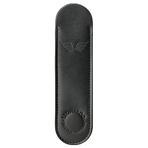 Leonardo Italian Leather Pen Sleeve Black Pen Pouch (Single)
