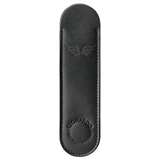 Leonardo Italian Leather Pen Sleeve Black Pen Pouch (Single)