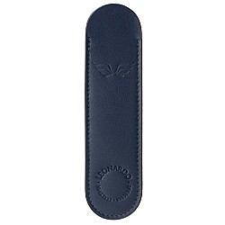 Leonardo Italian Leather Pen Sleeve Blue Pen Pouch (Single)