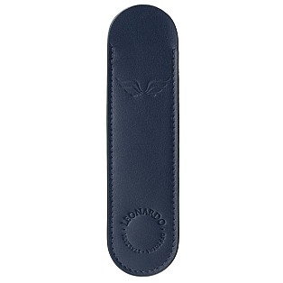 Leonardo Italian Leather Pen Sleeve Blue Pen Pouch (Single)
