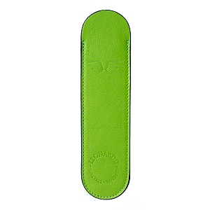 Leonardo Italian Leather Pen Sleeve Bright Green Pen Pouch (Single)
