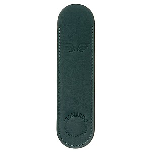 Leonardo Italian Leather Pen Sleeve Green Pen Pouch (Single)
