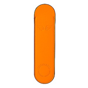 Leonardo Italian Leather Pen Sleeve Orange Pen Pouch (Single)