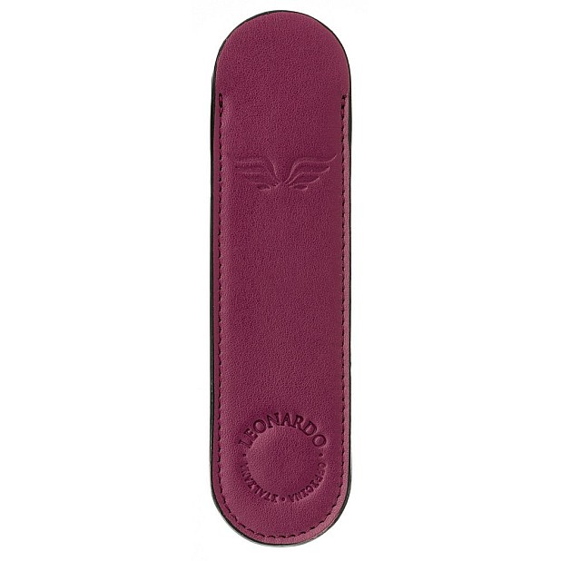 Leonardo Italian Leather Pen Sleeve Purple Pen Pouch (Single)