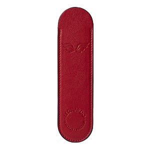 Leonardo Italian Leather Pen Sleeve Red Pen Pouch (Single)