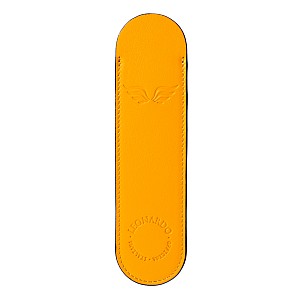 Leonardo Italian Leather Pen Sleeve Yellow  Pen Pouch (Single)