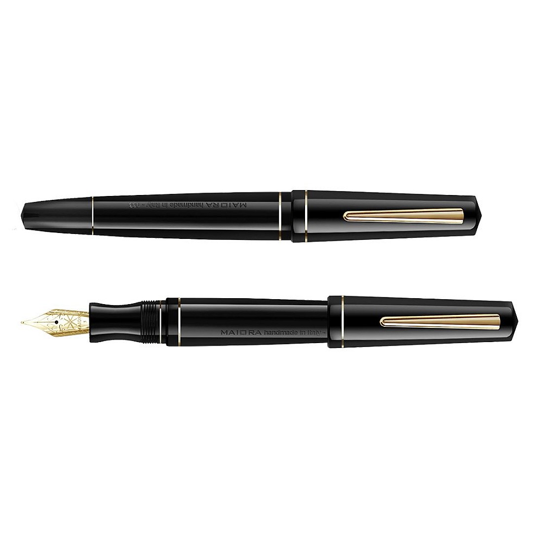 Oversized Fountain Pen New In Box Maiora Impronte Mirror Black Broad Nib 