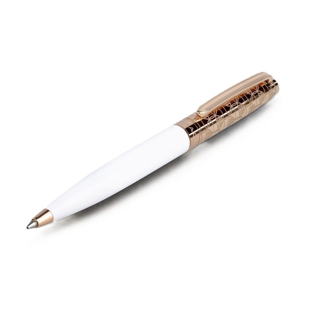 Maybach The Peak II Sterling Silver White Lacquer & Rose Gold Bolígrafo