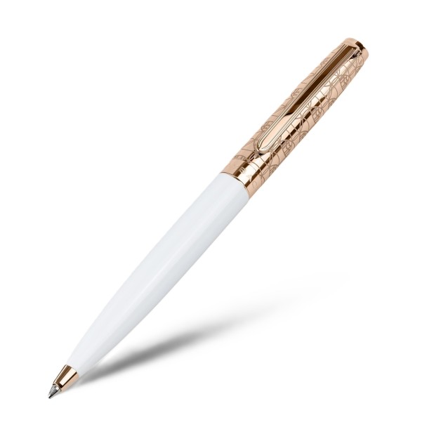 Maybach The Peak II Sterling Silver White Lacquer & Rose Gold Bolígrafo