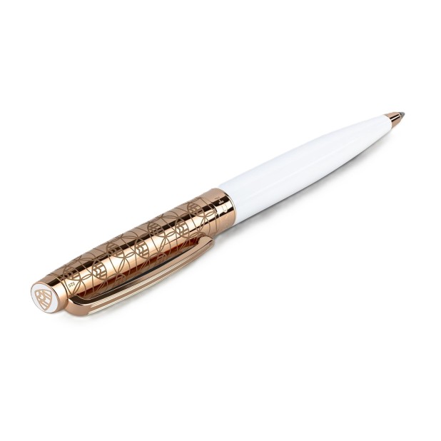 Maybach The Peak II Sterling Silver White Lacquer & Rose Gold Bolígrafo