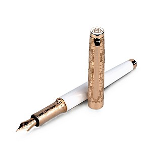 Maybach The Peak II Sterling Silver White Lacquer & Rose Gold Fountain Pen