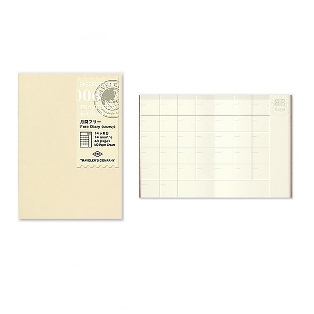 Traveler's Company Refill Passport 006 Free Diary Month Caderno de Notas