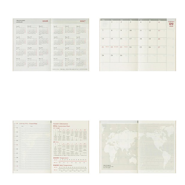 Agenda mensal «Traveler's Company Refill Passport 2027»