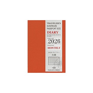 Traveler's Company Refill Passport 2026 Diary Monthly Notebook