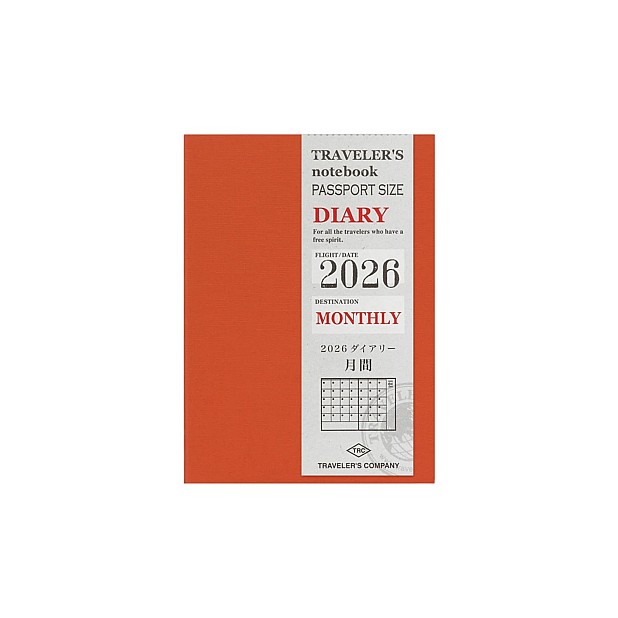Agenda mensal «Traveler's Company Refill Passport 2027»