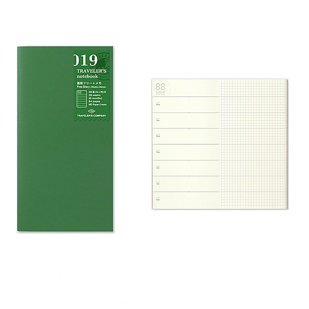 Traveler's Company Vulling Regular 019 Free Diary Weekly + Memo Notitieboek