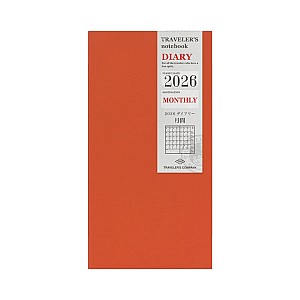 Traveler's Company Refill Regular 2026 Diary Monthly Caderno de Notas