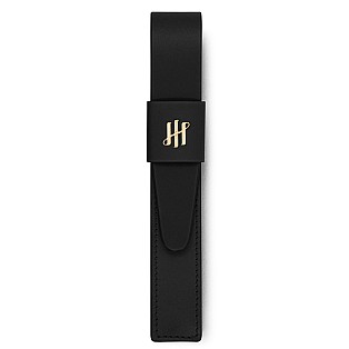 Montegrappa Pen Pouch Series Black GT Leather Pochette à Stylo (Unique)