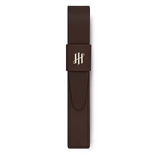 Montegrappa Pen Pouch Series Dark Brown GT Leather Pochette à Stylo (Unique)