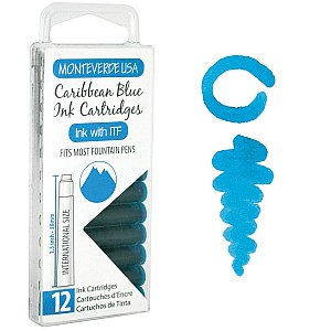 Monteverde USA Ink Carribean Blue - Ink Cartrdiges (12 pieces)