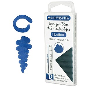 Monteverde USA Ink Horizon Blue - Encre Cartrdiges  (12 pieces)