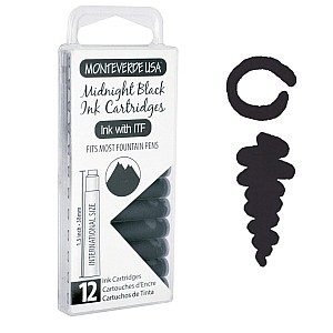 Monteverde USA Ink Midnight Black - Ink Cartrdiges (12 pieces)