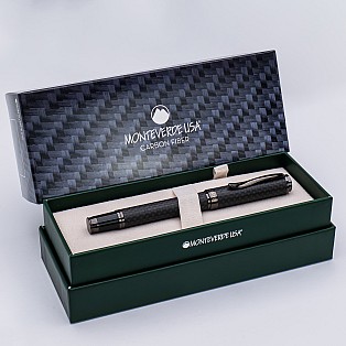 Monteverde Innova Matte Carbon Fiber Gunmetal Plumo Estilográfica
