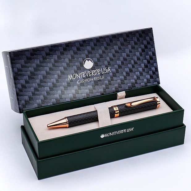 Monteverde Innova Matte Carbon Fiber Rose Gold Ballpoint