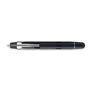 Nahvalur Eclipse Black Silver Rétractable Stylo Plume