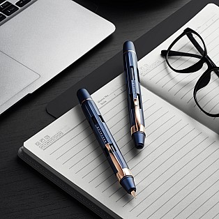 Nahvalur Eclipse Cobalt Rose Gold Retractable Fountain Pen