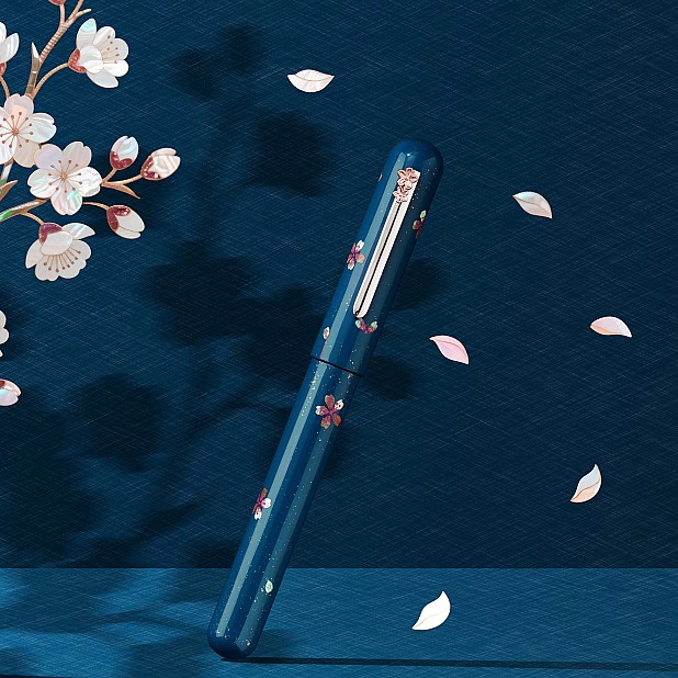 Ikkaku by Nahvalur Urushi Cherry Blossom SE Caneta de tinta permanente