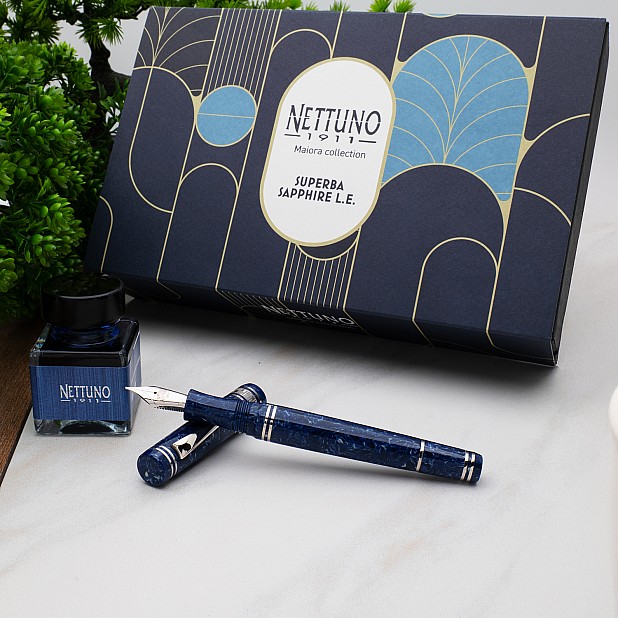 Nettuno 1911 Superba Sapphire Celluloid LE ST Pióro wieczne