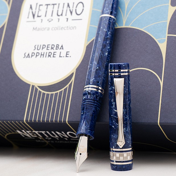 Nettuno 1911 Superba Sapphire Celluloid LE ST Pióro wieczne