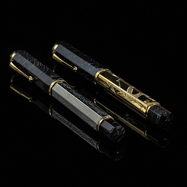 Omas Cobra Silver Guilloché Fountain pen