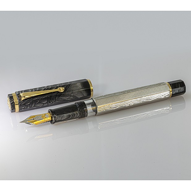 Omas Cobra Silver Guilloché Fountain pen