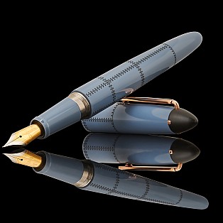 Onoto Aviator Air Force Blue with Black Engraving Fountain pen