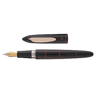 Onoto Aviator Stealth Black with Copper Red Engraving Fountain pen