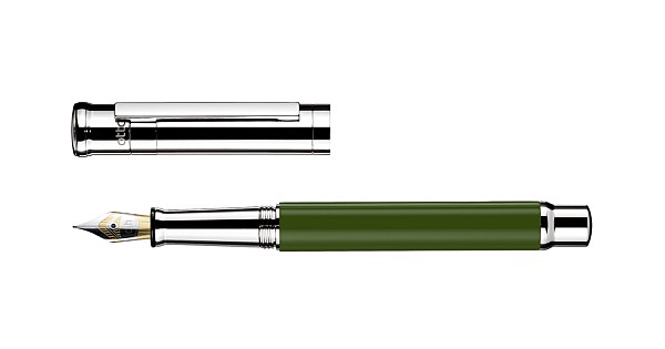 Otto Hutt Design 04 - Penna stilografica, con fusto rivestito in palladio e guilloche, tappo e raccordi rivestiti in platino lucido, molla in acciaio, spessore penna: EF, 038-61974