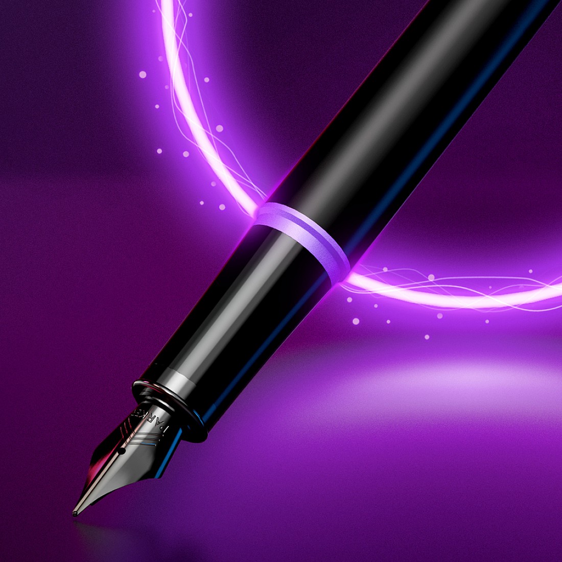 Parker IM Vibrant Rings Black with Purple Fountain pen