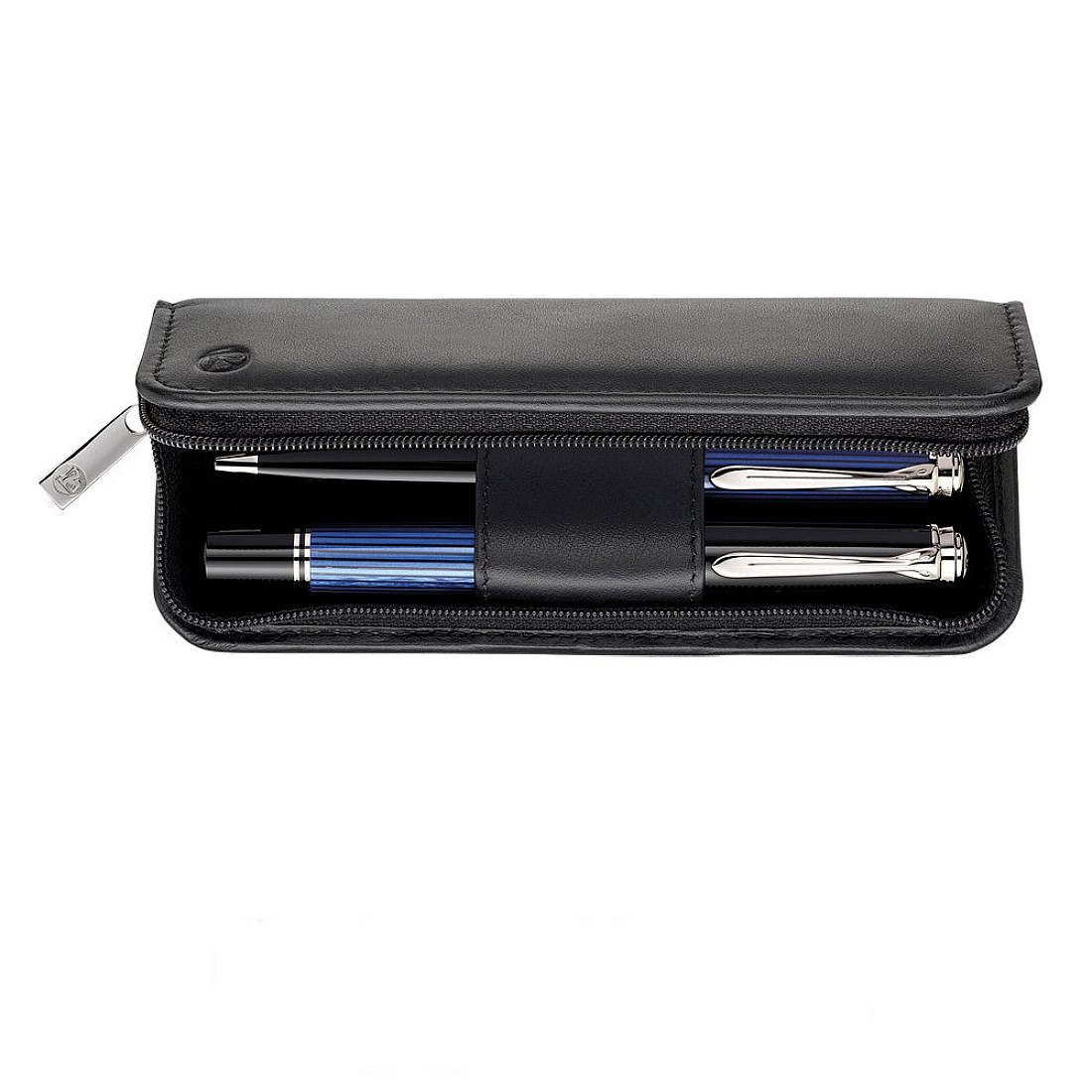 Pelikan Black Nappa Zipped Pen Pouch (Double)
